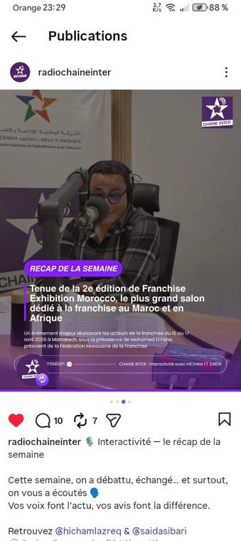 Instagram post — Franchise Exhibition Morocco